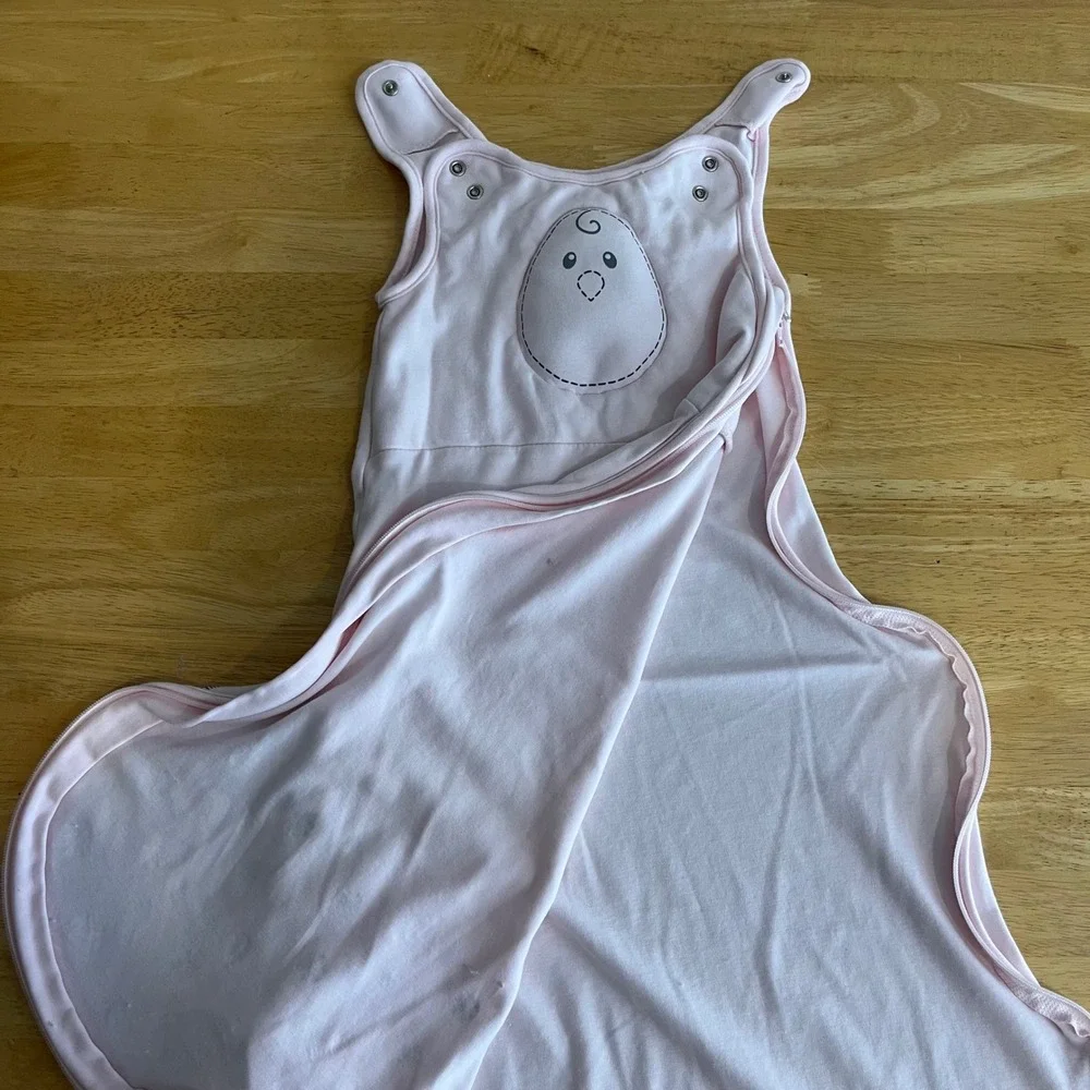 Nested Bean Zen Bag Pink Weighted Sleep Sack 0-6 Months Winter Snowflake Print